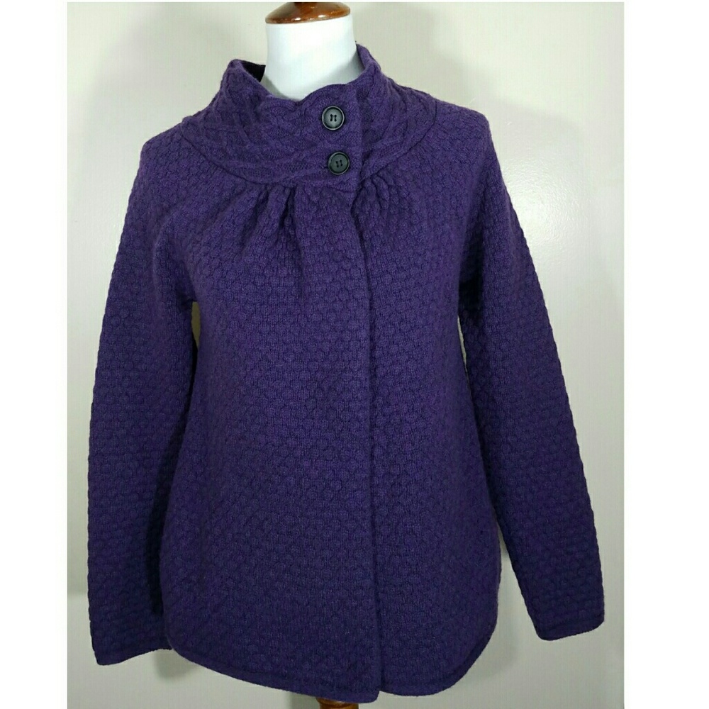 LOFT Petite Small Coat Wool Blend Tuffel Neck