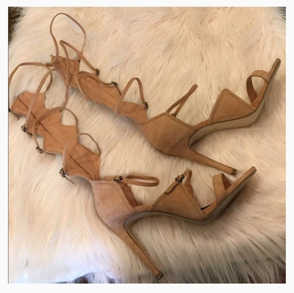 Aldo Shoes - ALDO BLUSH PINK SUEDE THIGH HIGH STRAP HEELS