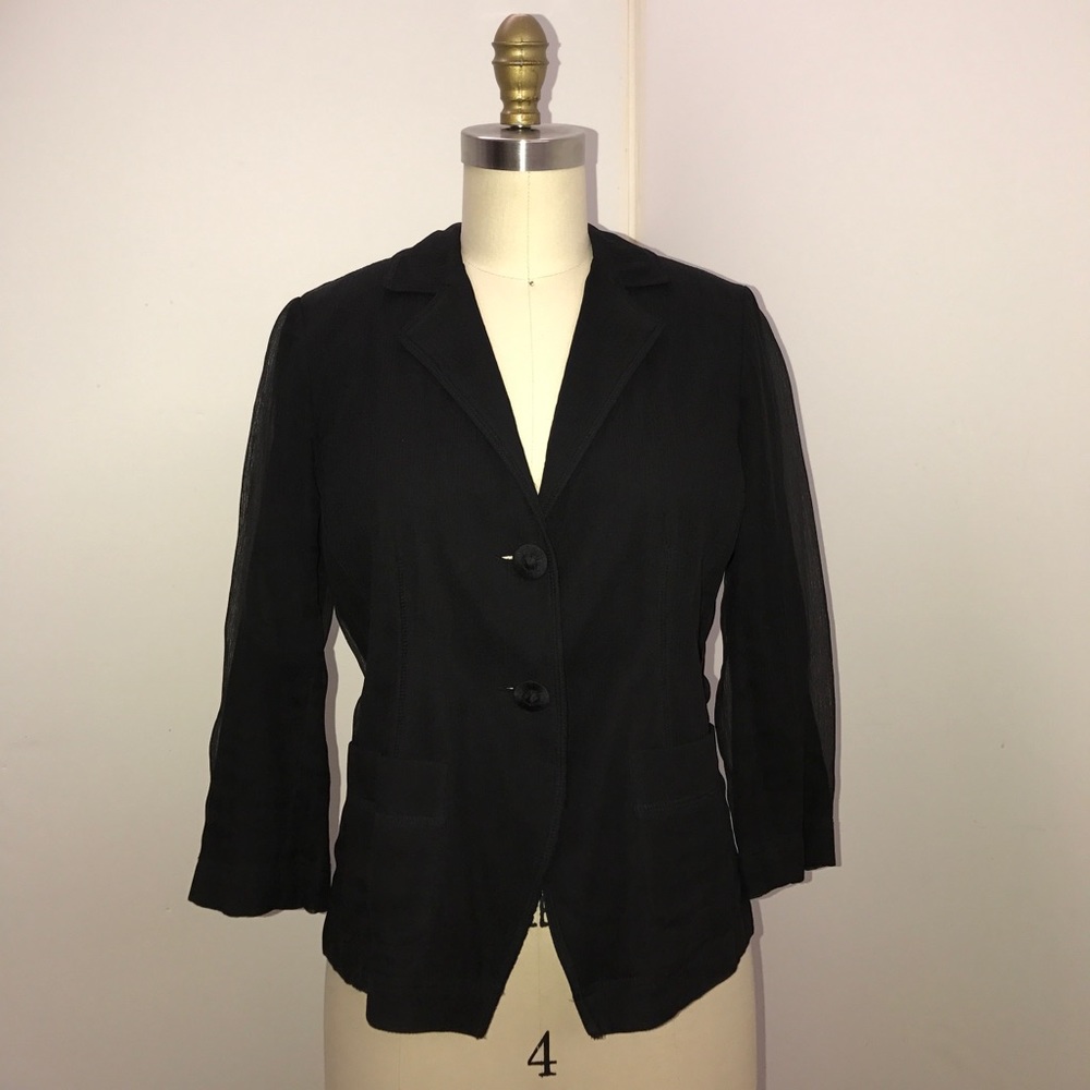 Eileen Fisher Silk Fitted Jacket Top Size PS Small