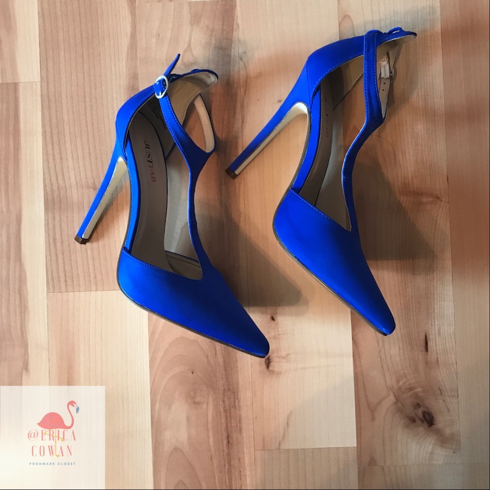 Bright Blue Strappy Pumps
