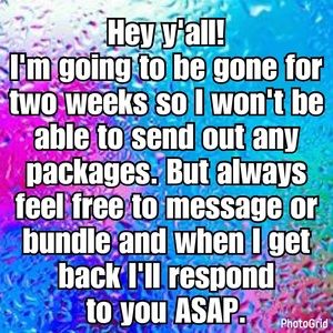 Vacation Hold from Sept. 5th-20th