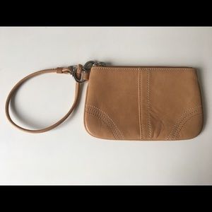 Tan coach wristlet