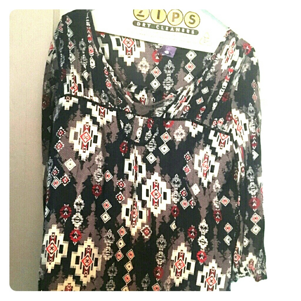 Flowy print blouse