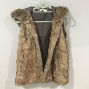 Hooded Faux Fur Vest