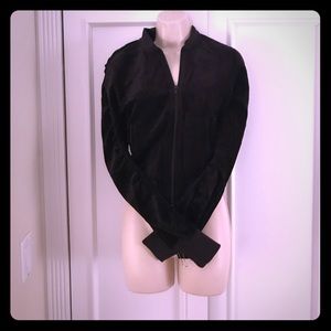 BNWT Cropped Black Velvet Hoodie