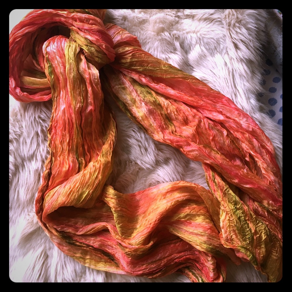 100% silk handmade multicolored scarf