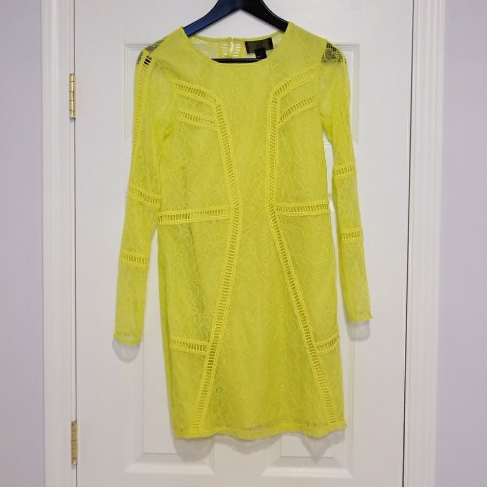 H&M Collection Yellow Lime Lace Crochet Dress 4