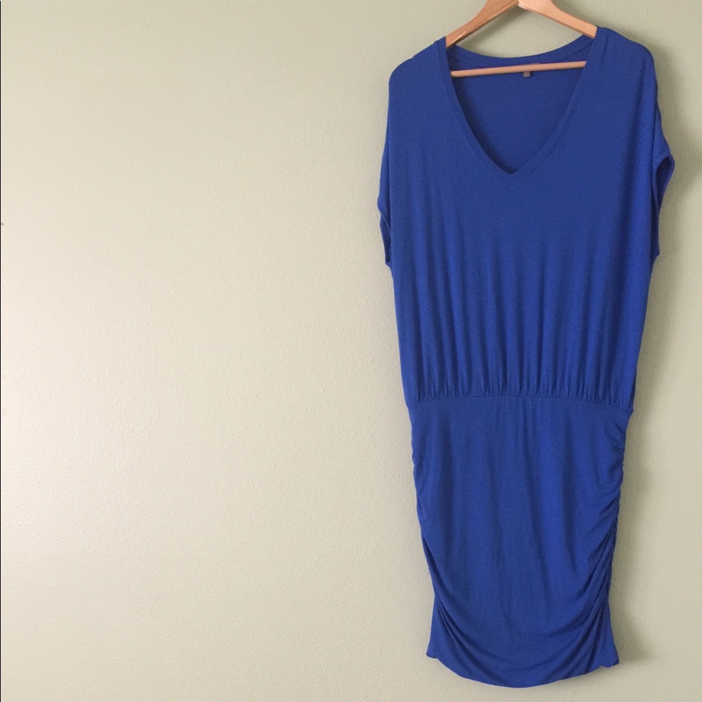 LILLA P | Blue fitted Dolman dress