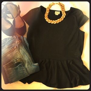 Black Peplum Top