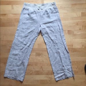 Eileen Fisher Gray Linen Pants (Medium)