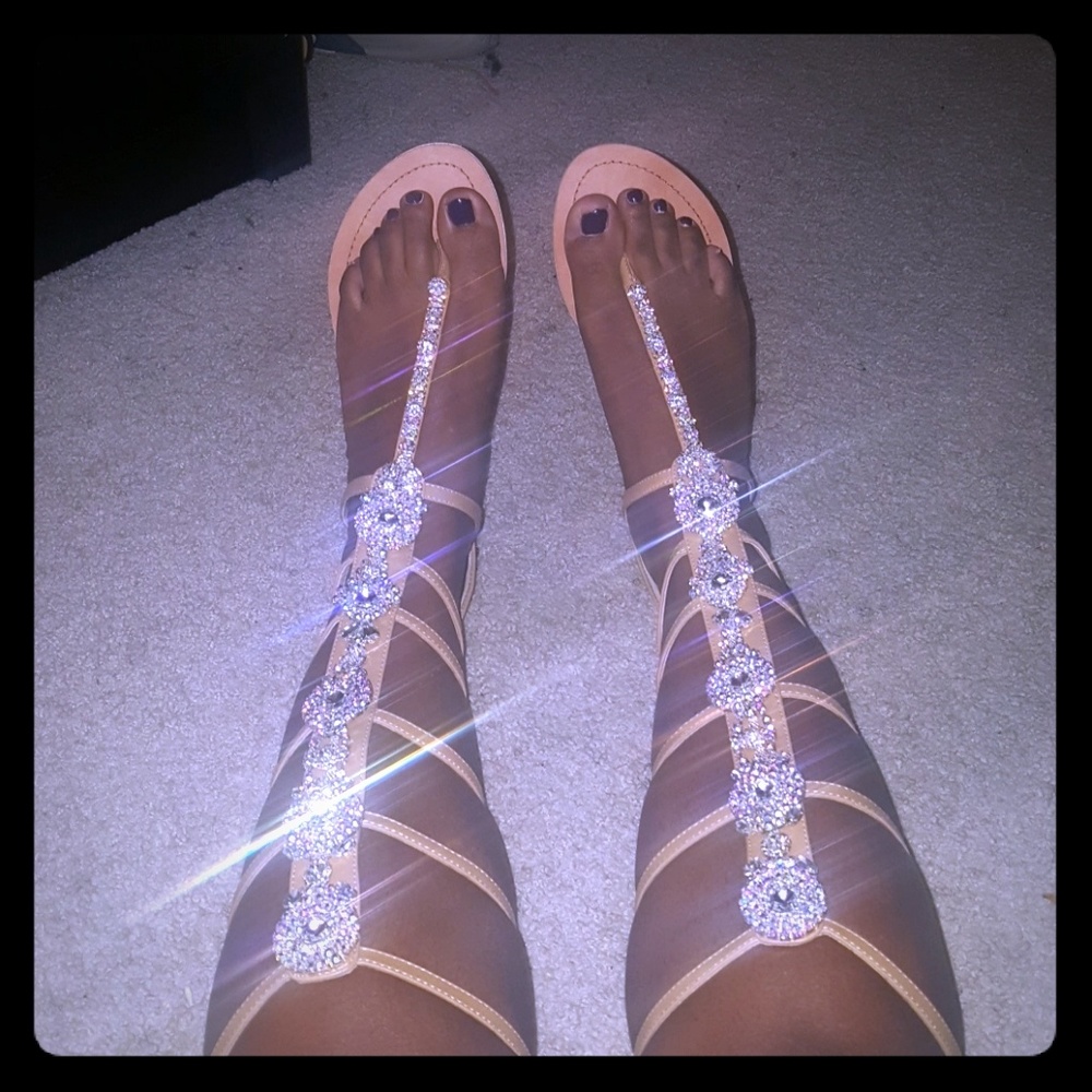 Jeweled gladiator sandals