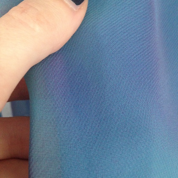 Elegant Blue Hi-Lo Bridesmaid Dress with Shawl - Picture 10 of 12