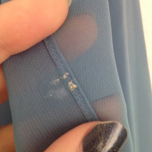 Elegant Blue Hi-Lo Bridesmaid Dress with Shawl - Picture 11 of 12