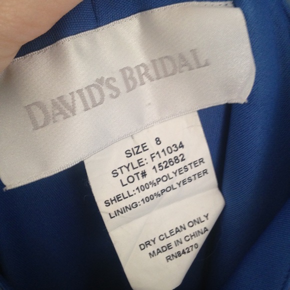 Elegant Blue Hi-Lo Bridesmaid Dress with Shawl - Picture 12 of 12