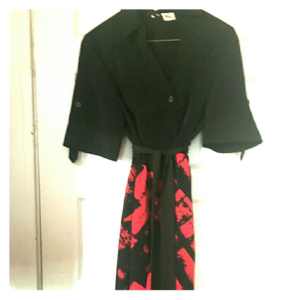 Fancy red and black dress