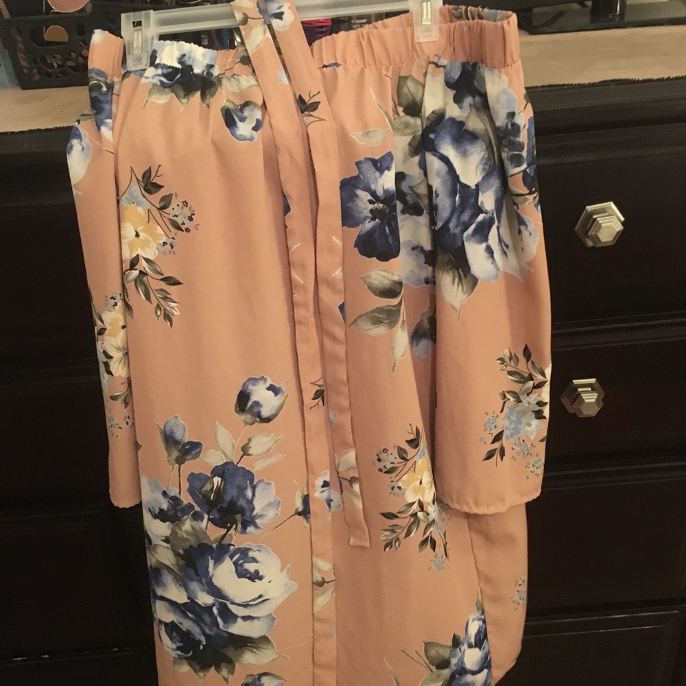 off the shoulder printed flower dress