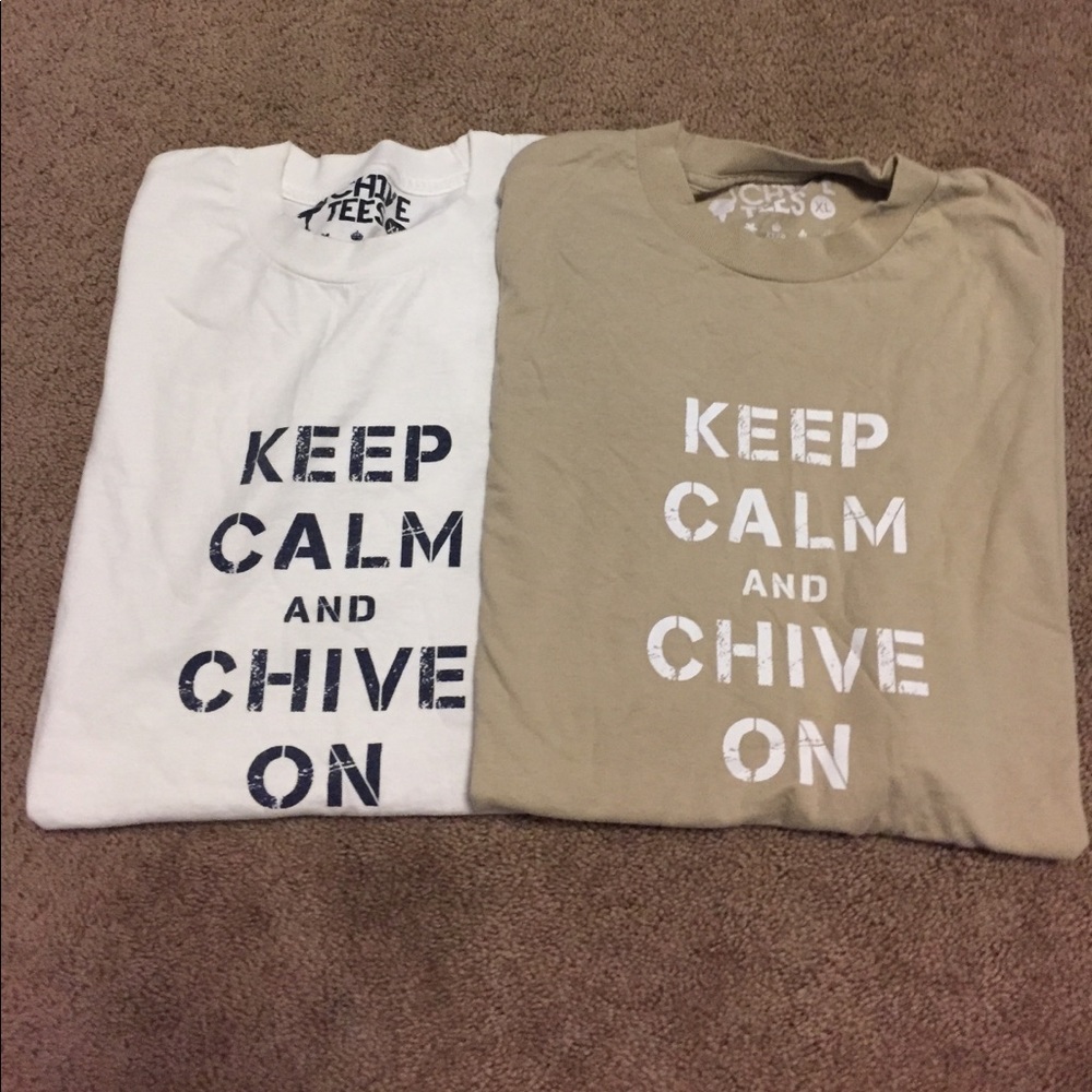 Men's keep calm and chive on shirts