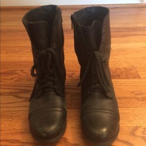 Black combat boots
