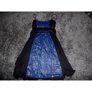 Blue and black dress