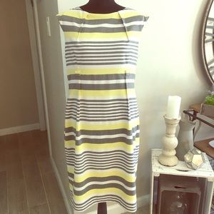 Calvin Klein Cap Sleeve Stripped Sheath Dress