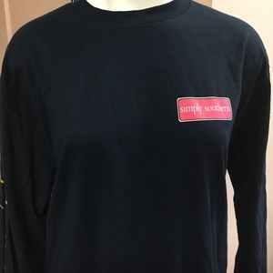 New Simply Southern Navy Long Sleeve Tee Sz L