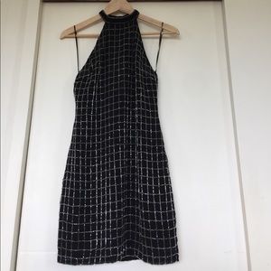 Guess Black with Bead Decorations Sheer Dress