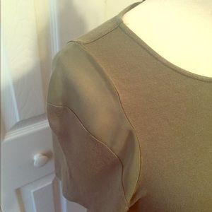 Limited Olive green long tee,sheer sleeve detail