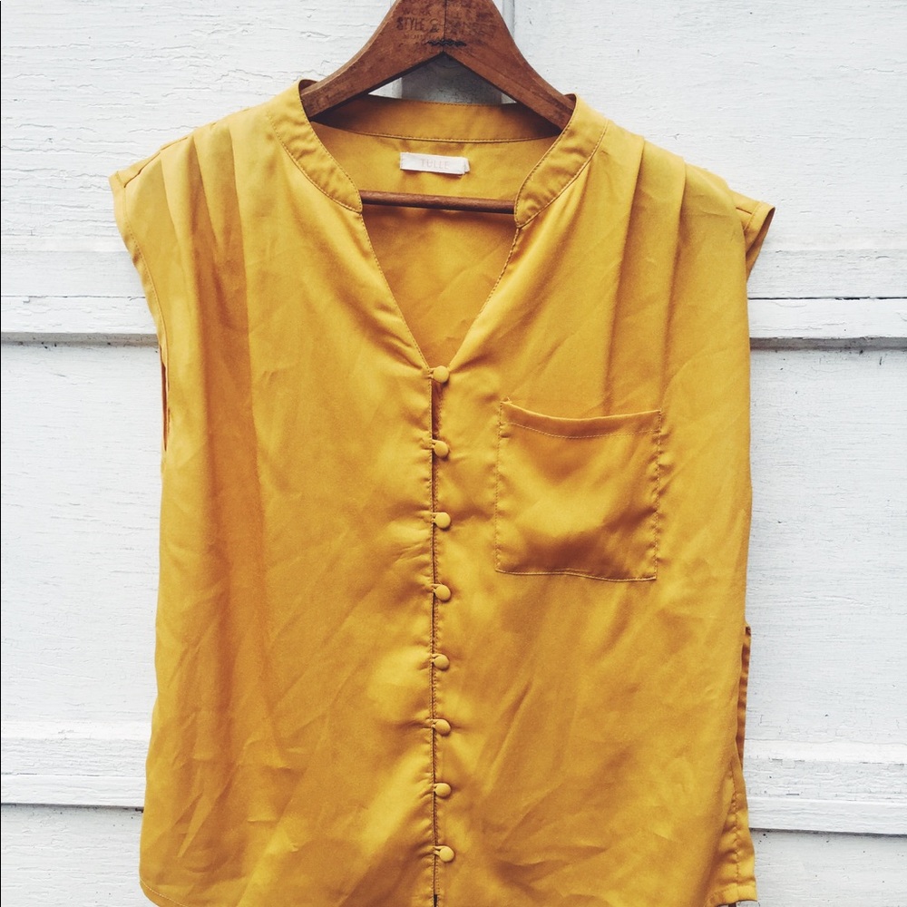 Mustard Tulle top