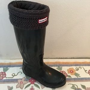 Grey Knitted Hunter Rain Boot Socks