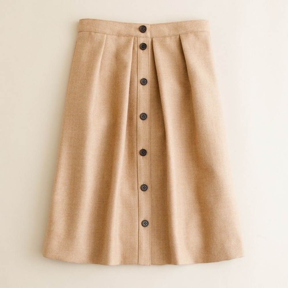 J. Crew Flair Skirt in Double Serge Wool