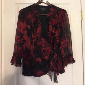 Red and Black Blouse 👚