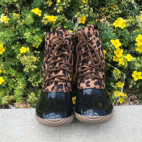 LAST TWO! << Leopard Print Duck Boots Rain Boot >> - Picture 6 of 6