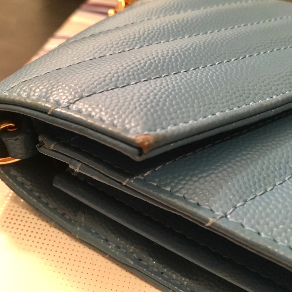 SOLD YSL Monogram Quilted Leather Wallet on Chain - Picture 7 of 8