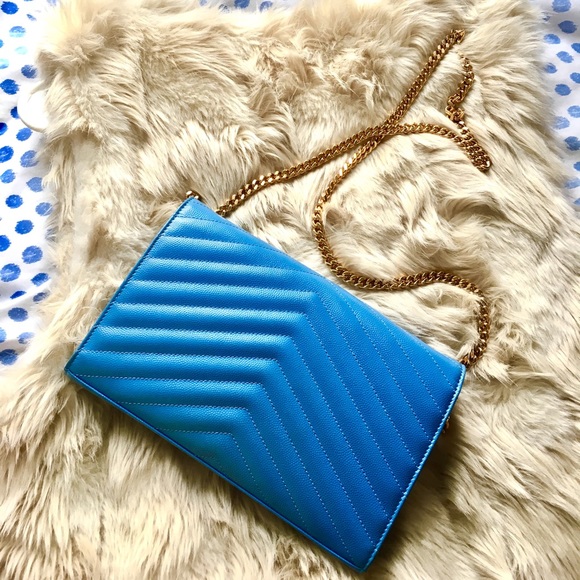 SOLD YSL Monogram Quilted Leather Wallet on Chain - Picture 2 of 8