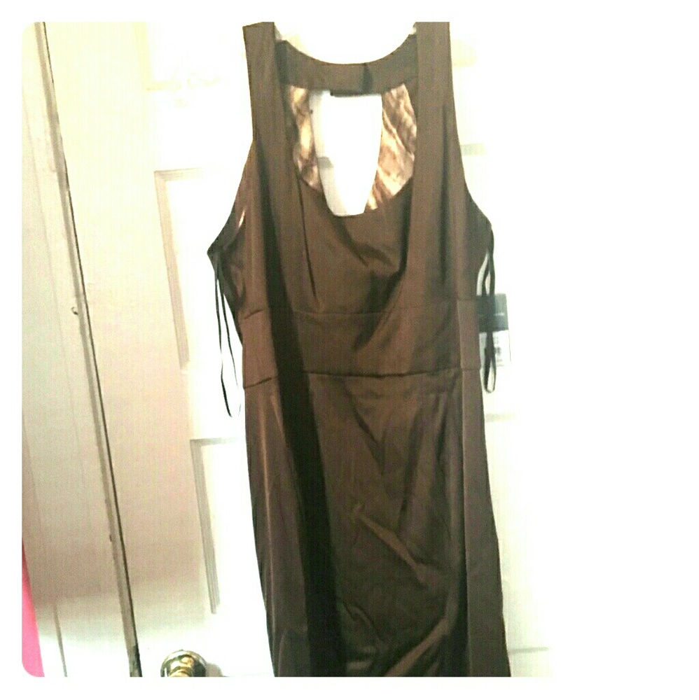 Brown satin dress