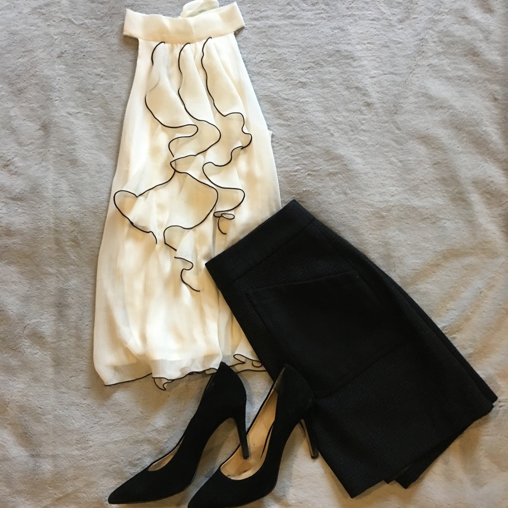 High-Neck Ruffled Top