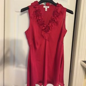 Red tunic top or top can fit medium -x large