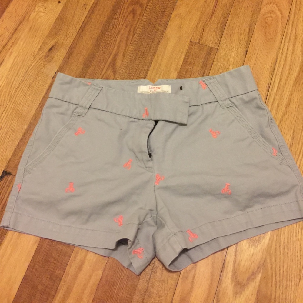 J. Crew Chino Shorts with pink Lobsters