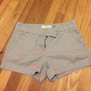 J. Crew Chino Shorts with pink Lobsters
