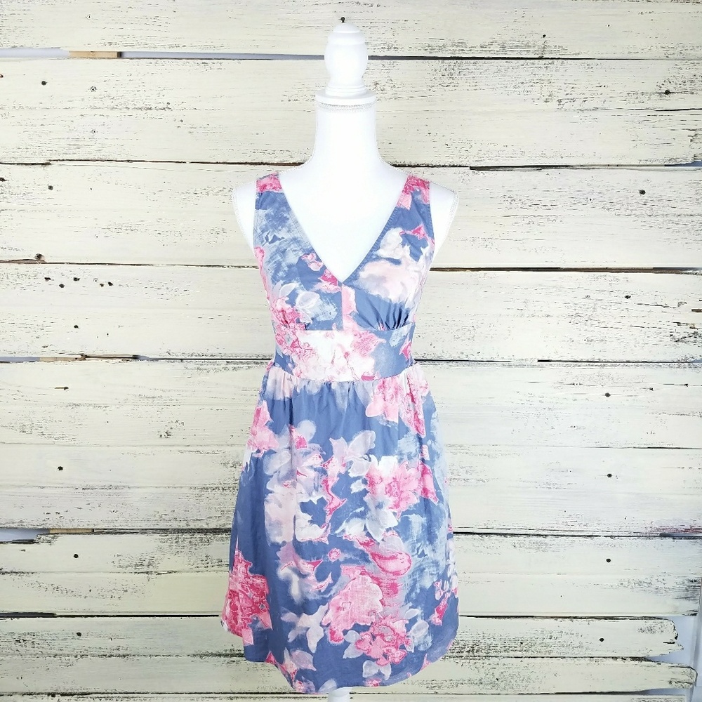 Ann Taylor Loft Floral Dress Cotton Party Size XS