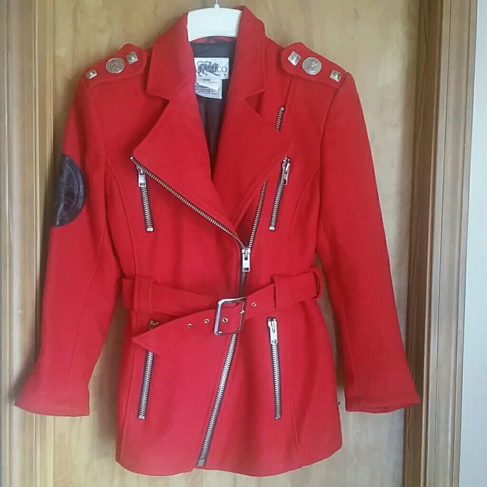Red  Zipper Coat