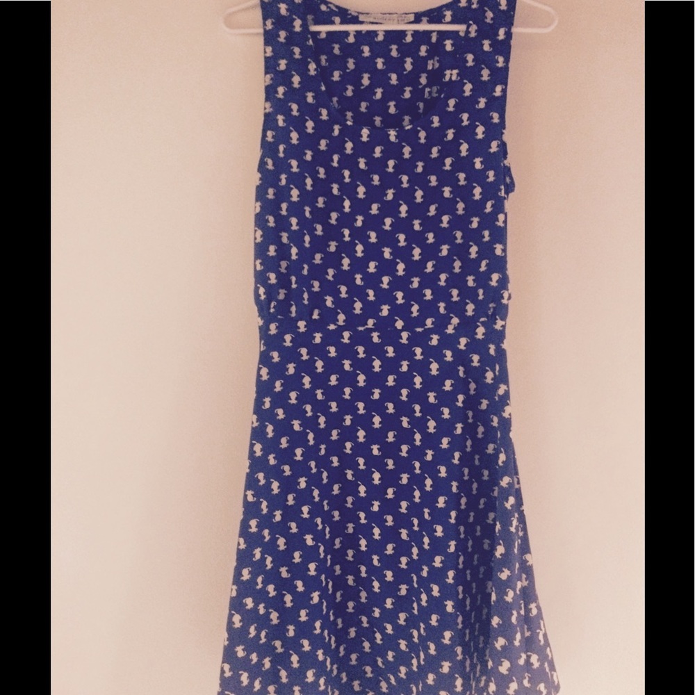 Navy cat print dress. A lovely summer sun dress.