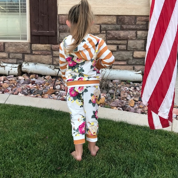 Not 4 Sale. Yellow Floral Toddler Girl Outfit - Picture 2 of 4