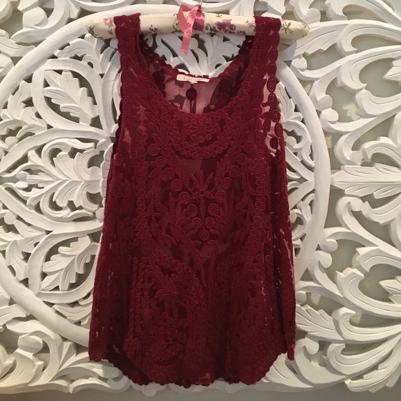 Red see through top - Picture 1 of 8