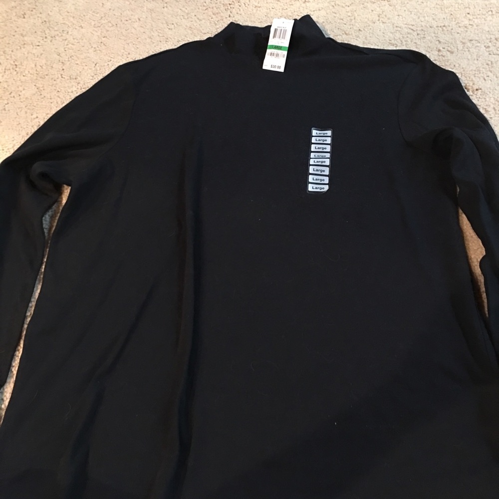 John Ashford men's mock black shirt NWT size large