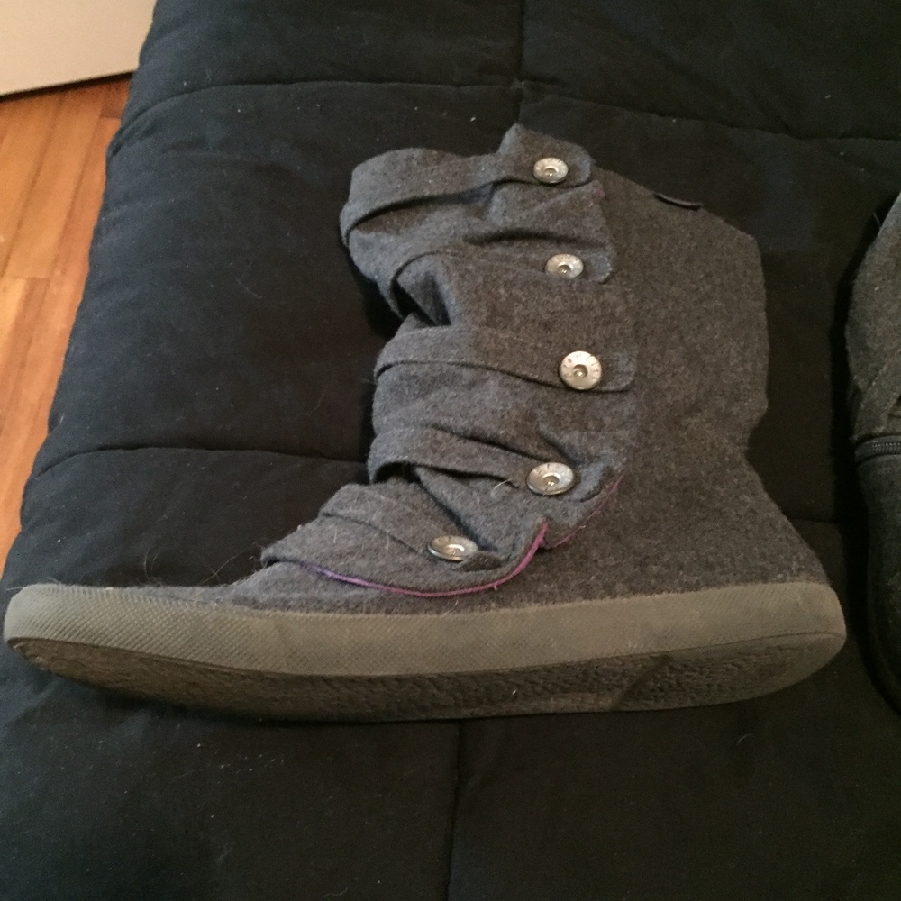 Grey Button Boots