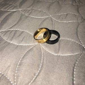 Black and gold rings