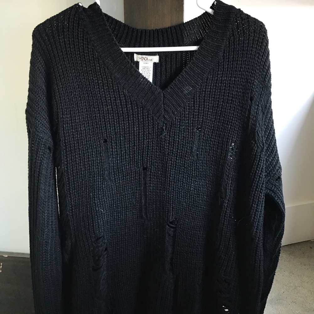 distressed sweater