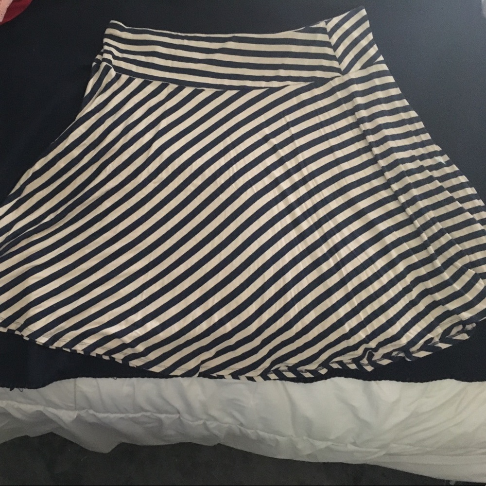 Gillian Grey Striped 3X Skirt EUC