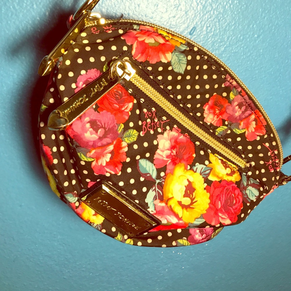 Betsy Johnson floral print tote purse shoulder bag